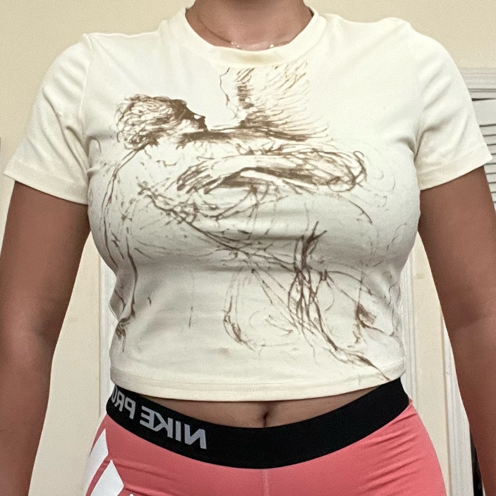 Graphic Angel crop top 👼 Size: M stretchy and comfy